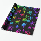 Rainbow Ombre Swirling Snowflakes Cadeaupapier (Uitgerold)