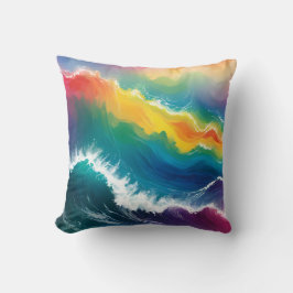Rainbow Ombre Waves-Sierkussen Kussen