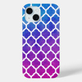 Rainbow Ombre Wit Marokkaans Tegel Patroon Case-Mate iPhone Case (Achterkant)