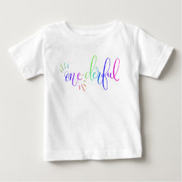 Rainbow Onederful First Birthday Colorful Baby T-s