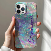 Rainbow Opal Gemstone Iridescent Monogram Naam Case-Mate iPhone Case