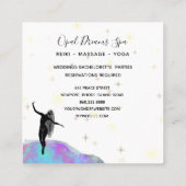 *~* Rainbow Opal Goddess Celestial Mystical Blue Vierkante Visitekaartje (Achterkant)