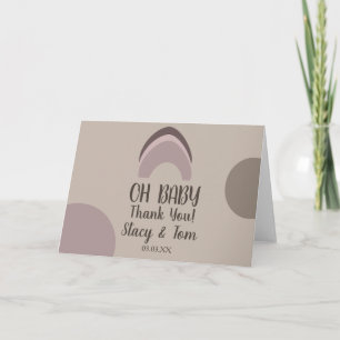 Rainbow Organic Shapes Bohemian Baby shower Bedank Kaart