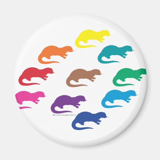 Rainbow Otters Magneet (Voorkant)