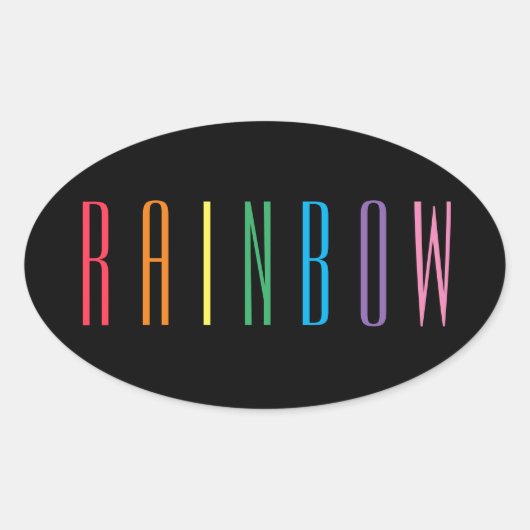 RAINBOW Ovale Stickers / Zwart (Voorkant)
