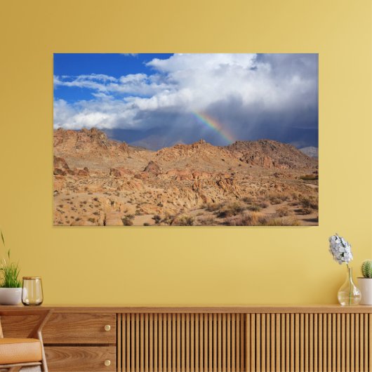Rainbow over Alabama Hills Canvas Afdruk (Insitu (Woonkamer))