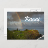 Rainbow over Kilauea Lighthouse text briefkaart (Voorkant / Achterkant)