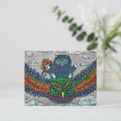 Rainbow Owl Ride Briefkaart (Staand voorkant)