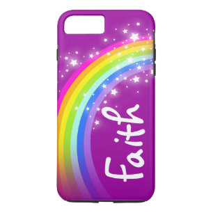 Rainbow paarse gepersonaliseerde naamloze telefoon 	iPhone 8 plus / 7 plus hoesje