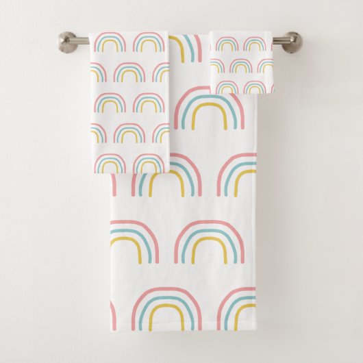 Rainbow Painbow Pattern Towel Set Bad Handdoek (Insitu)