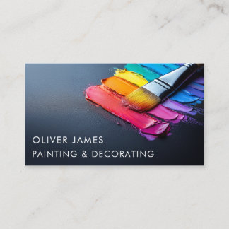 Rainbow Paint Brush Schilderij Decorating Artist Visitekaartje