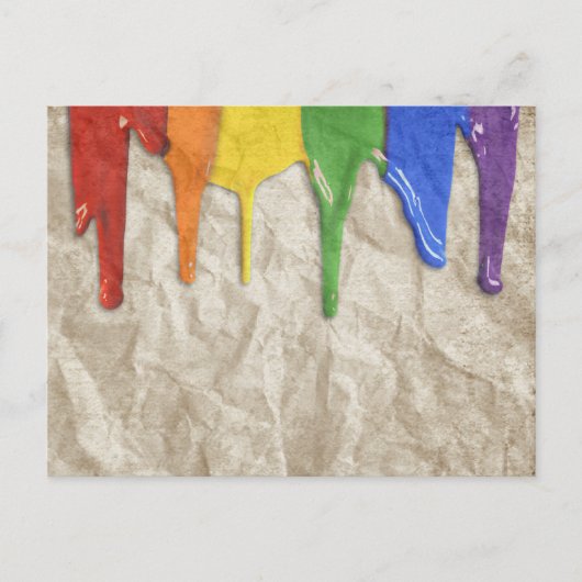 RAINBOW PAINT DRIPPINGS —.png Briefkaart (Voorkant)