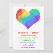 Rainbow Paint Heart Gay Lesbische bruiloft Kaart (Voorkant)