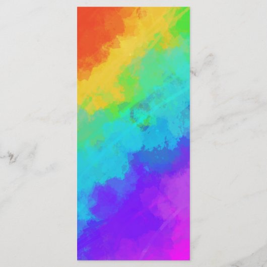 Rainbow Paint Heart Lesbian Gay Menu Mariage (Dos)