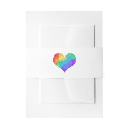 Rainbow Paint Heart Lesbian Gay Wedding Uitnodigingen Wikkel (Voorkant Voorbeeld)
