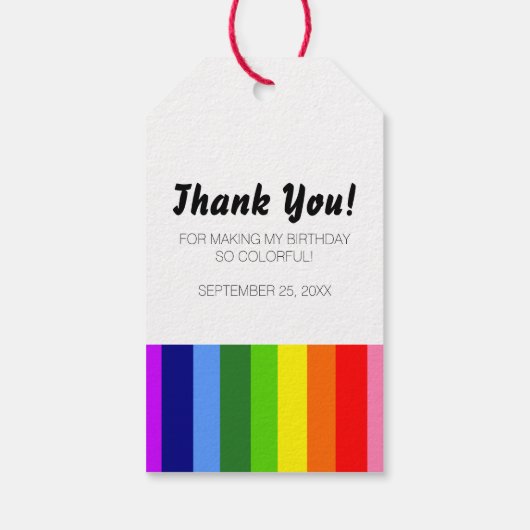 Rainbow Paint Palette Art Verjaardagsfeest Cadeaulabel (Achterkant)
