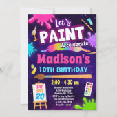 Rainbow Paint Party Anniversaire Invitation (Devant)