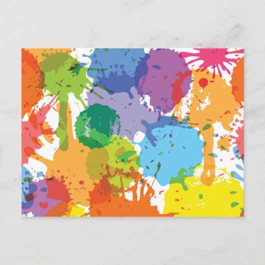 Rainbow Paint Splat Pattern Briefkaart (Voorkant)