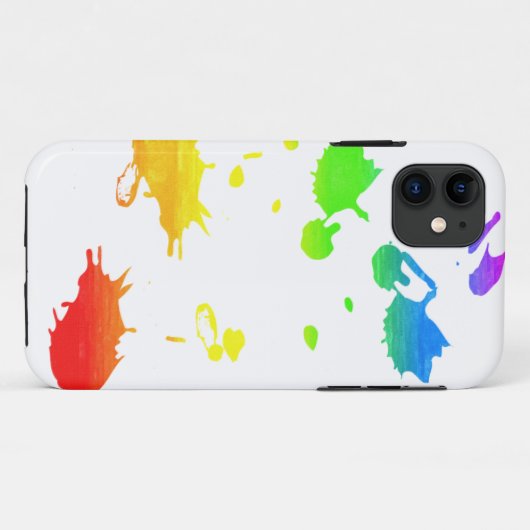 Rainbow paint-splatter Case-Mate iPhone case (Achterkant (horizontaal))