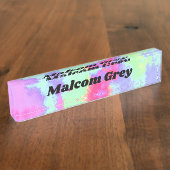 Rainbow Paint Splatter, effect Naambordje (Zijkant)