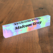 Rainbow Paint Splatter, effect Naambordje (Zijkant)