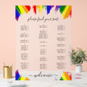 Rainbow Paint Strokes LGBT Wedding Seding Chart Acryl Bord (Huwelijk)