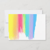 Rainbow Paint Strokes LGBTQ Weddenschap Kindly Rep RSVP Kaartje (Achterkant)