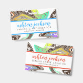 rainbow paint strokies COMPANY ID BADGE (Avant & arrière)