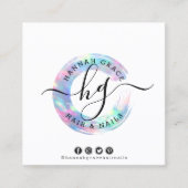 Rainbow Paint Swash Aangepaste Logo haarnagels Vierkante Visitekaartje (Voorkant)