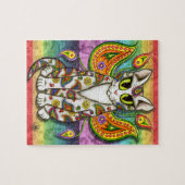 Rainbow Paisley Fairy Cat Fantasy Art Puzzle Legpuzzel (Horizontaal)