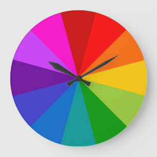Rainbow Palette  Wall Clock No Numbers Grote Klok