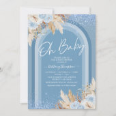 Rainbow Pampas Grass Boy Baby shower Invitation (Devant)