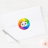 Rainbow Panda Ronde Sticker (Envelop)
