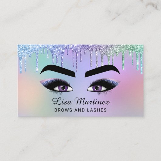 Rainbow Parties scintillant Carte de visite de bea (Devant)