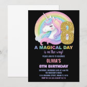 Rainbow Parties scintillant Unicorn Invitations d' (Devant / Derrière)