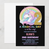 Rainbow Parties scintillant Unicorn Invitations d' (Devant / Derrière)