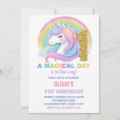 Rainbow Parties scintillant Unicorn Invitations d' (Devant)
