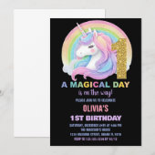 Rainbow Parties scintillant Unicorn Invitations d' (Devant / Derrière)