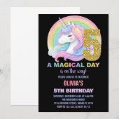Rainbow Parties scintillant Unicorn Invitations d' (Devant / Derrière)