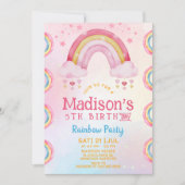 Rainbow Party 5e anniversaire Invitation (Devant)