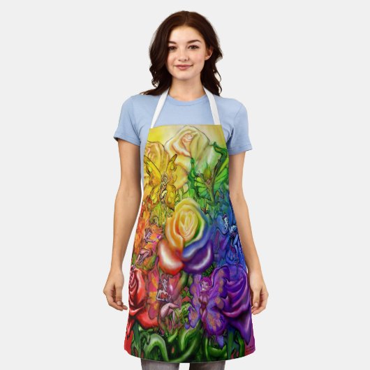 Rainbow Party Apron Schort (Gedragen)