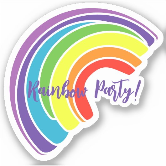 Rainbow Party Favor Sticker (Voorkant)