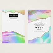 Rainbow Pastel Agate Earring Display Visitekaartje (Voorkant /achterkant)