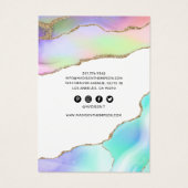 Rainbow Pastel Agate Jewelry Ketting Display Visitekaartje (Achterkant)