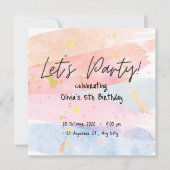 Rainbow Pastel Aquarelle Anniversaire Invitation (Devant)