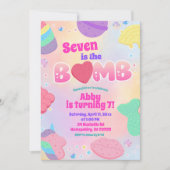 Rainbow Pastel Bath Bomb Birthday Invitation (Devant)
