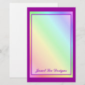 Rainbow-pastel Briefpapier (Voorkant / Achterkant)