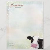 Rainbow Pastel & Cow Personal Letterhead Briefhoofd Ontwerp (Voorkant)