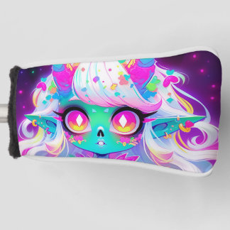 Rainbow Pastel Fantasy Skull Demon Anime Girl Golfheadcover