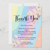 Rainbow Pastel Floral Small Business Appreciation Bedankkaart (Voorkant)